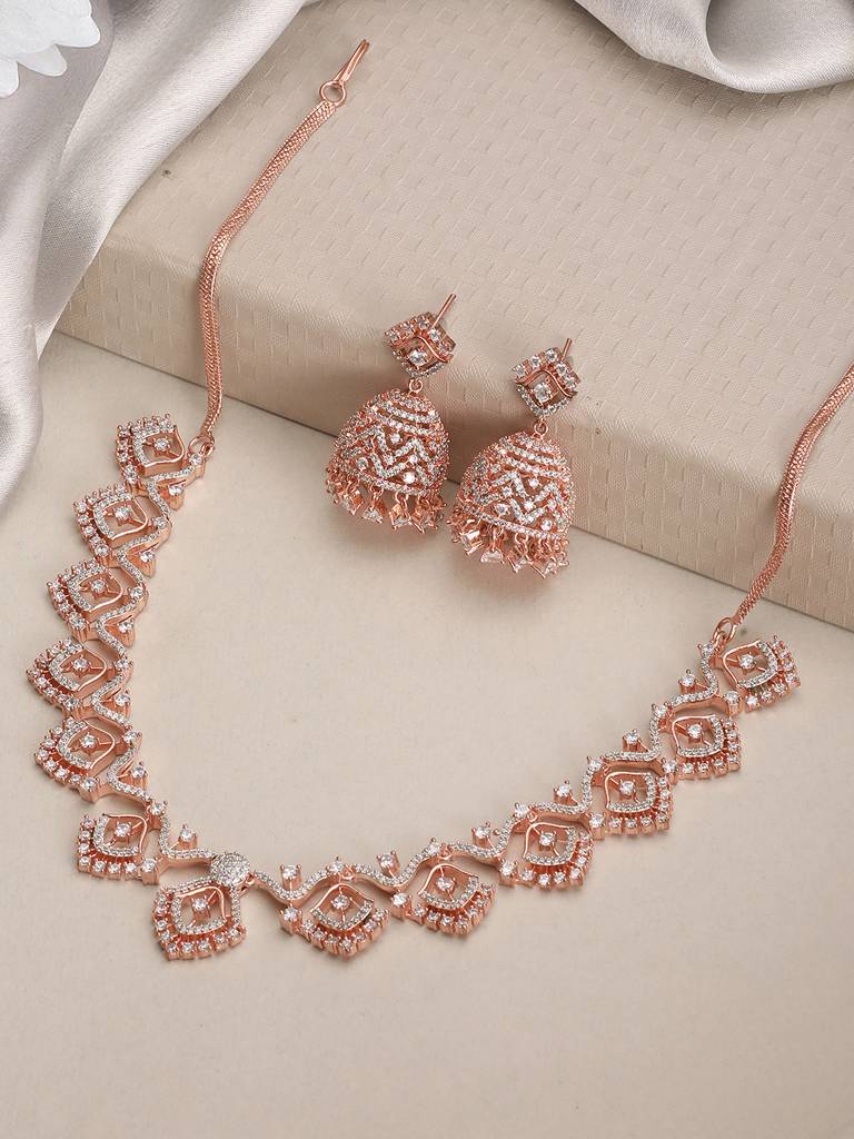 Rose gold diamond necklace